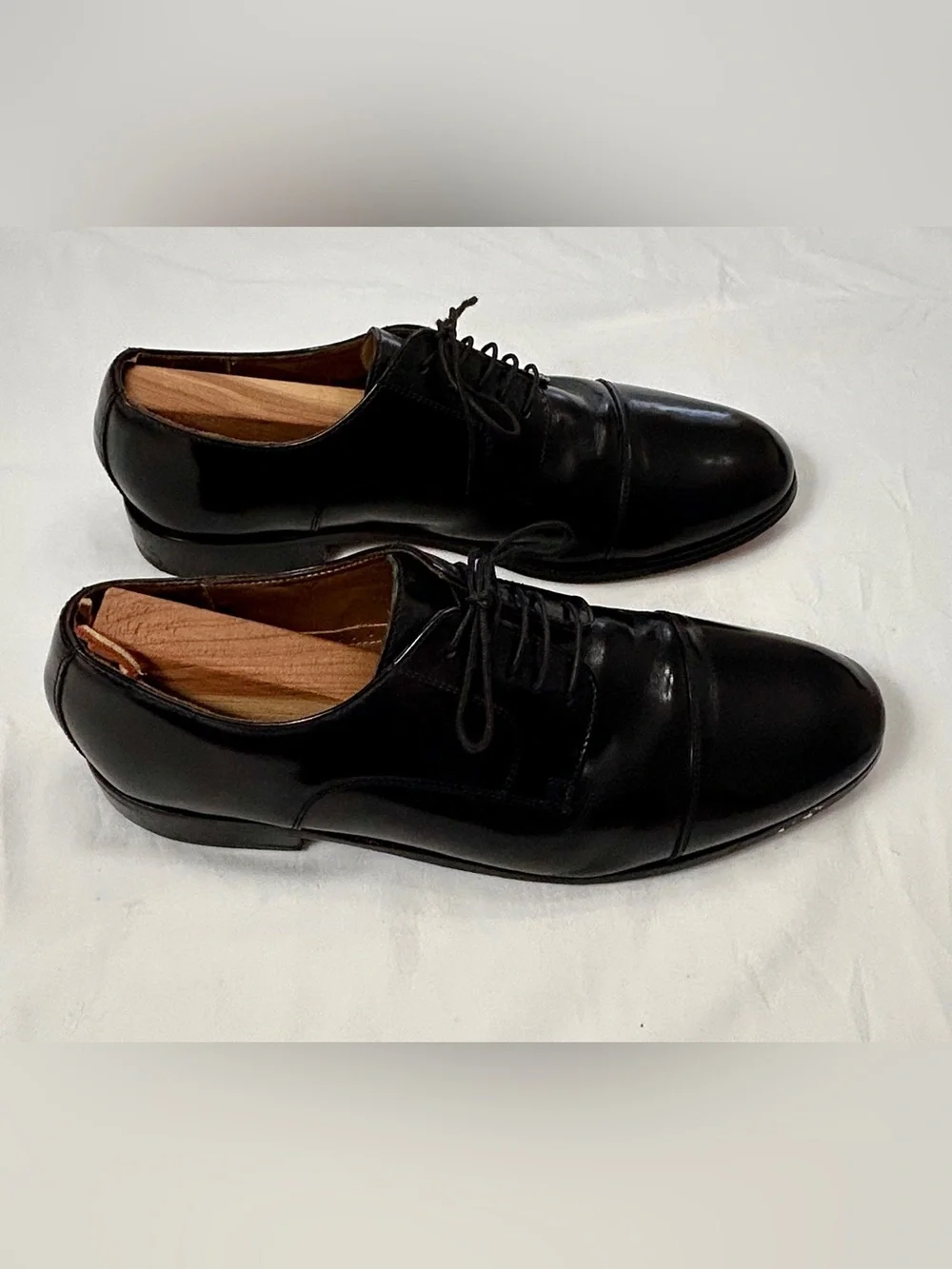 Florsheim Black Leather Cap Toe Dress Shoes with Leather Sole 10D